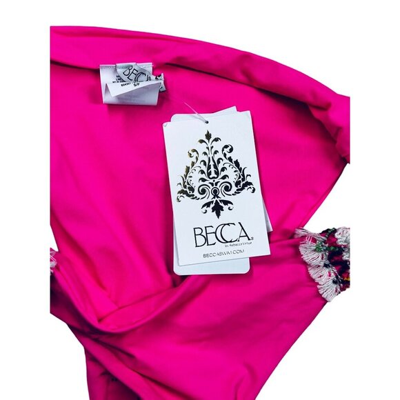 BECCA Swim Bottom‎ Pink Womens Size Small Wayfarer Embellished Hipster NWT - Picture 7 of 7
